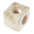 Onyx tealight candleholder, 'Avant-Garde Sparkles' - Modern Cube-Shaped Natural Onyx Tealight Candleholder