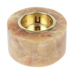 Onyx tealight candleholder, 'Ethereal Evening' - Round Natural Onyx Tealight Candleholder in Caramel Hues