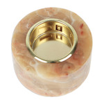 Onyx tealight candleholder, 'Ethereal Evening' - Round Natural Onyx Tealight Candleholder in Caramel Hues