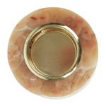 Onyx tealight candleholder, 'Ethereal Evening' - Round Natural Onyx Tealight Candleholder in Caramel Hues