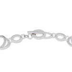 Obsidian link necklace, 'Enlightened Evolution' - Modern Sterling Silver Link Necklace with Obsidian Jewels