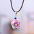 Gold-accented howlite pendant necklace, 'Kindness Bloom' - Gold-Accented Floral Howlite Pendant Necklace in Pink Hues