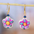 Gold-accented howlite dangle earrings, 'Kindness Bloom' - Gold-Accented Floral Howlite Dangle Earrings in Pink Hues