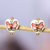 Gold-accented howlite stud earrings, 'Dulcet Hope' - Gold-Accented Heart-Shaped Butterfly Howlite Stud Earrings