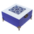 Decoupage wood decorative box, 'Sapphire Mosaics' - Floral Decoupage Wood Decorative Box in Sapphire Hues