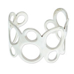 Sterling silver cuff bracelet, 'Bubbly Sides' - Bubble-Patterned Sterling Silver Cuff Bracelet from Mexico