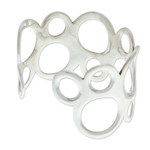 Sterling silver cuff bracelet, 'Bubbly Sides' - Bubble-Patterned Sterling Silver Cuff Bracelet from Mexico