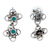 Turquoise dangle earrings, 'Bewitching Blooms' - Taxco Sterling Silver Turquoise Floral Dangle Earrings