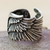 Men's sterling silver wrap ring, 'Feathery Wing' - Men's Taxco Sterling Silver Feathery Wing Themed Wrap Ring