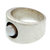 Ring aus Zuchtperle mit einem Stein - Moderner Taxco-Ring aus 925er Silber mit Zuchtperlen und einem Stein