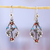 Beaded sterling silver dangle earrings, 'Diamonds of Peace' - Diamond-Shaped Sterling Silver Dangle Earrings from Mexico