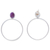 Amethyst dangle earrings, 'Sage Cycle' - Round Sterling Silver and Natural Amethyst Dangle Earrings