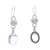 Crystal dangle earrings, 'Spring in Paradise' - Floral Polished Sterling Silver and Crystal Dangle Earrings