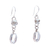 Crystal dangle earrings, 'Spring in Paradise' - Floral Polished Sterling Silver and Crystal Dangle Earrings