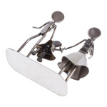 Auto part statuette, 'Family of Three' - Handcrafted Recycled Auto Part Statuette of Family of Three