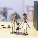 Auto part statuette, 'Family of Three' - Handcrafted Recycled Auto Part Statuette of Family of Three