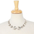 Collar llamativo de plata de ley - Collar llamativo de plata de ley con diseño floral muy pulido