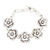 Sterling silver link bracelet, 'Divine Blossoming' - High-Polished Floral Sterling Silver Link Bracelet