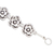 Pulsera de eslabones de plata de ley - Pulsera de eslabones de plata de ley con diseño floral muy pulido