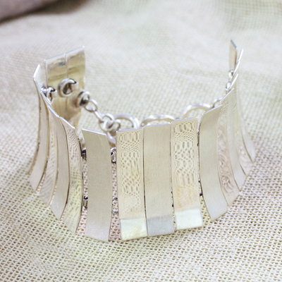 Sterling silver link bracelet, 'Minimalist Spirit' - Polished Minimalist Sterling Silver Link Bracelet