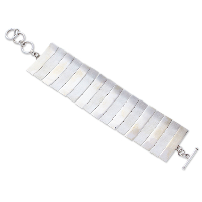 Sterling silver link bracelet, 'Minimalist Spirit' - Polished Minimalist Sterling Silver Link Bracelet