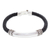 Men's leather and sterling silver pendant bracelet, 'Today's Gallantry' - Men's Classic Leather and Sterling Silver Pendant Bracelet