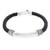 Pulsera colgante de cuero y plata de primera ley para hombre. - Pulsera clásica con colgante de cuero y plata de ley para hombre