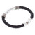 Pulsera colgante de cuero y plata de primera ley para hombre. - Pulsera clásica con colgante de cuero y plata de ley para hombre.