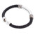 Pulsera colgante de cuero y plata de primera ley para hombre. - Pulsera clásica con colgante de cuero y plata de ley para hombre.