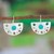 Turquoise drop earrings, 'Fan Spectacle' - Modern Openwork Taxco 925 Silver Turquoise Drop Earrings