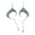 Turquoise dangle earrings, 'Abstract Flair' - Modern Taxco 925 Silver Dangle Earrings with Turquoise Stone