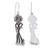 Sterling silver dangle earrings, 'Catrina Bride' - Taxco Silver Day of the Dead Catrina Bride Dangle Earrings