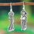 Sterling silver dangle earrings, 'Day of The Dead Mariachi' - Taxco Silver Mariachi Day of the Dead Themed Dangle Earrings