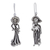 Sterling silver dangle earrings, 'Day of The Dead Mariachi' - Taxco Silver Mariachi Day of the Dead Themed Dangle Earrings