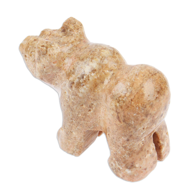 estatuilla de ónix - Figura de ónix natural tallada a mano con forma de oso marrón