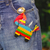 Wood keychain and bag charm, 'Vivacious Donkey' - Hand-Painted Donkey Themed Wood Keychain and Bag Charm