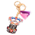 Wood keychain and bag charm, 'Petite Day of the Dead Dog' - Wood Day of the Dead Skeleton Dog Keychain and Bag Charm