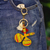 Wood keychain and bag charm, 'Festive Maracas' - Hand-Painted Maracas-Themed Wood Keychain and Bag Charm