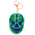 Wood keychain and bag charm, 'Mexican Wrestler' - Hand-Painted Wood Mexican Wrestler Mask Keychain & Bag Charm