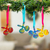 Wood ornaments, 'Festive Maracas' (set of 4) - Colorful Set of 4 Hand-Painted Maracas Themed Wood Ornaments