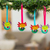 Wood ornaments, 'Aquatic Friend' (set of 4) - Set of 4 Hand-Painted Colorful Wood Axolotl Ornaments