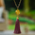 Gold-plated cultured pearl long station Y necklace, 'Graceful Sway' - Gold-Plated Cultured Pearl Long Y Necklace with Tassel