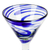Handblown recycled glass martini glasses, 'Cobalt Swirls' (set of 4) - Eco-Friendly Set of 4 Handblown Blue Swirl Martini Glasses (image 2e) thumbail