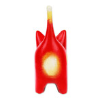 Ceramic sculpture, 'Feline Audacity in Geranium' - Whimsical Hand-Painted Geranium Cat Ceramic Sculpture