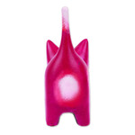 Ceramic sculpture, 'Feline Audacity in Aubergine' - Whimsical Hand-Painted Aubergine Cat Ceramic Sculpture