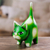 Hucha de cerámica - Hucha de cerámica lima con forma de gato pintada a mano