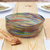 Handblown glass salad bowl, 'Hypnotic Delicacies' - Eco-Friendly Colorful Striped Handblown Glass Salad Bowl