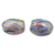 Handblown glass dessert bowls, 'Hypnotic Flavors' (pair) - Pair of Colorful Striped Handblown Glass Dessert Bowls