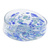 Handblown glass salad bowl, 'Blue Confetti' - Eco-Friendly Blue Dot Patterned Handblown Glass Salad Bowl