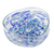 Handblown glass salad bowl, 'Blue Confetti' - Eco-Friendly Blue Dot Patterned Handblown Glass Salad Bowl